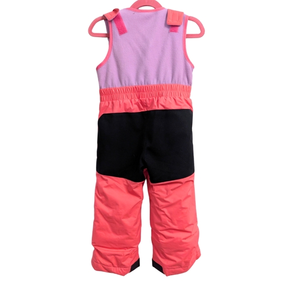 Columbia Toddler Buga Bibs Snowsuit Girl Ski Snowboard Neon Pink Purple - Picture 2 of 7